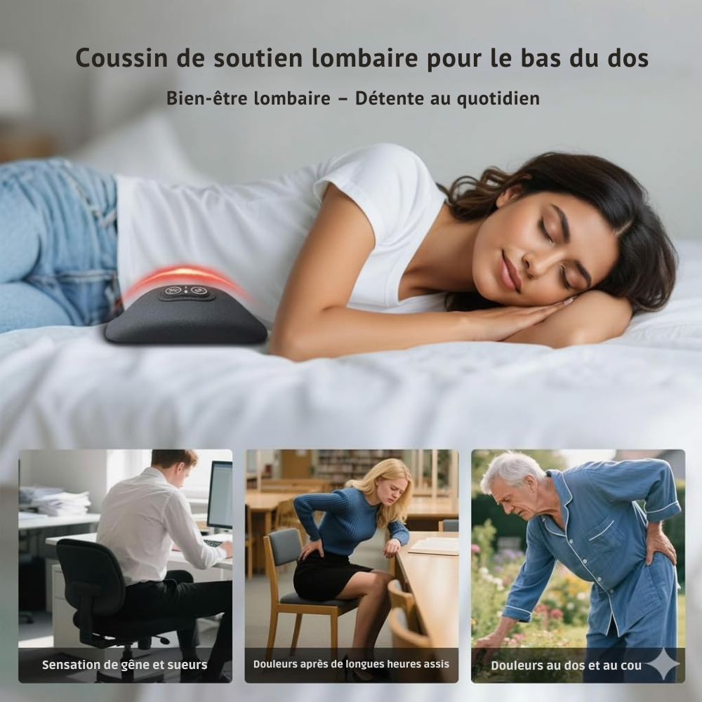 Masseur lombaire chauffant LUMONNA - Soulagement du mal de dos